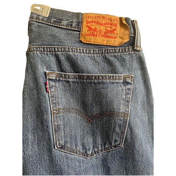 Levi's 501 Jeans Mens 34x30 Blue Denim Button Fly Straight Leg Classic Vintage - Picture 4 of 16